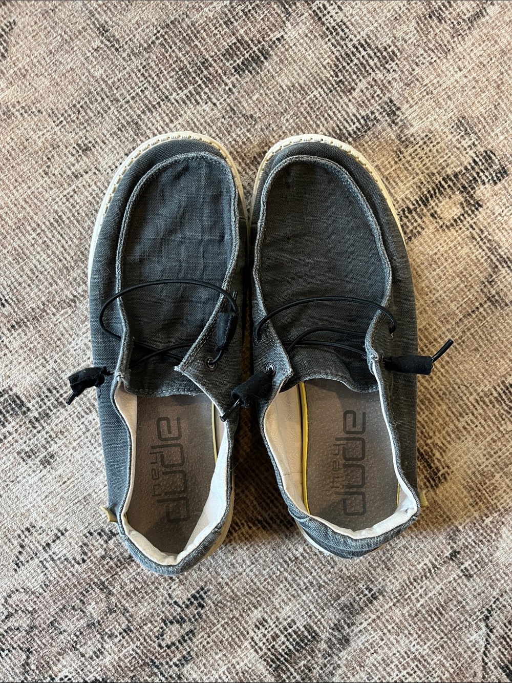 Hey Dude Black Canvas Slip-On Casual Loafers